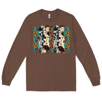 Chestnut cowhide leopard gemstone brushstroke Long Sleeve Tee - AdoDesignShop
