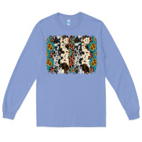 Colony Blue cowhide leopard gemstone brushstroke Long Sleeve Tee - AdoDesignShop