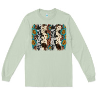 Matcha cowhide leopard gemstone brushstroke Long Sleeve Tee - AdoDesignShop