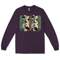 Plum cowhide leopard gemstone brushstroke Long Sleeve Tee - AdoDesignShop