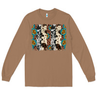 Toasted Coconut cowhide leopard gemstone brushstroke Long Sleeve Tee - AdoDesignShop