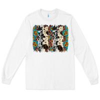 White cowhide leopard gemstone brushstroke Long Sleeve Tee - AdoDesignShop