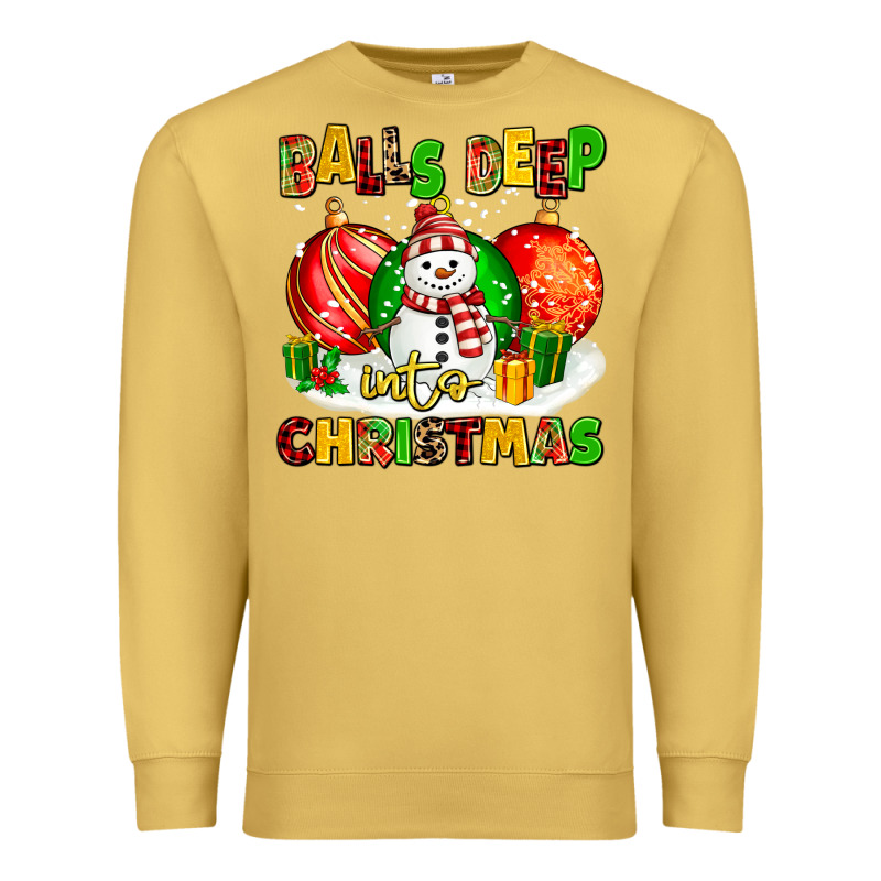 Balls Deep Into Christmas Premium Sweatshirt by MaliasSmallBusiness | Teevron