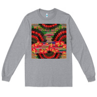 Heather Grey spanish hand fan seamless pattern Long Sleeve Tee - BundleAndBundleShop