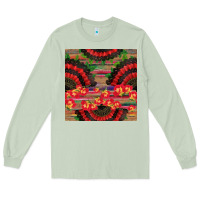 Matcha spanish hand fan seamless pattern Long Sleeve Tee - BundleAndBundleShop