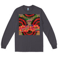 Smoke spanish hand fan seamless pattern Long Sleeve Tee - BundleAndBundleShop