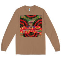 Spanish Hand Fan Seamless Pattern Long Sleeve Tee | Teevron