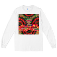 White spanish hand fan seamless pattern Long Sleeve Tee - BundleAndBundleShop