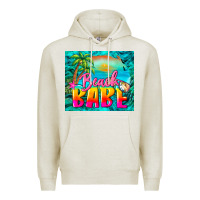 Oatmeal Heather beach babe Premium Hoodie - BarkalooDesign