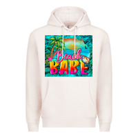 Pale Pink beach babe Premium Hoodie - BarkalooDesign