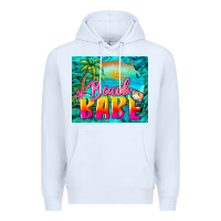 White beach babe Premium Hoodie - BarkalooDesign