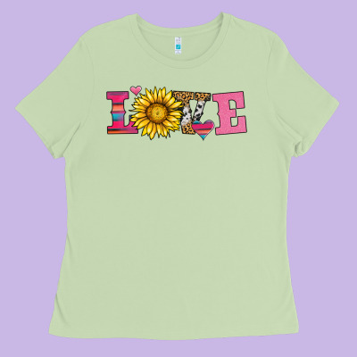 Love Sunflower Valentines Day Ladies Tee Designed By Adodesignshop