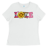 White love sunflower valentines day Ladies Tee - AdoDesignShop