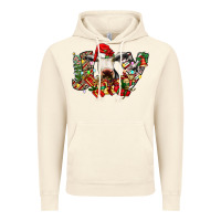 Vintage Artic christmas joy cow Vintage Hoodie - CowhideDigitalArt