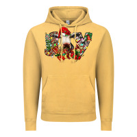 Vintage Mustard christmas joy cow Vintage Hoodie - CowhideDigitalArt
