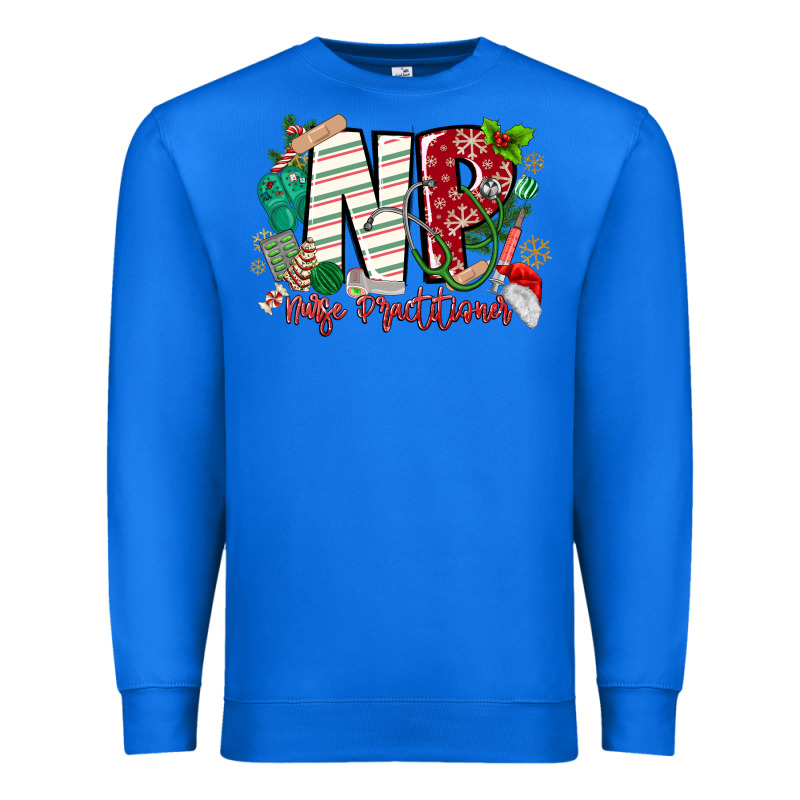 Np Nurse Practitioner Christmas Premium Sweatshirt by MaliasSmallBusiness | Teevron