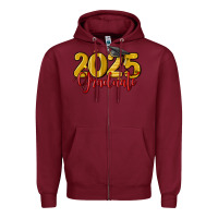Burgundy 2025 graduate Zipper Hoodie - MaliasSmallBusiness