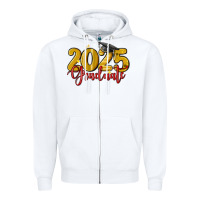 White 2025 graduate Zipper Hoodie - MaliasSmallBusiness