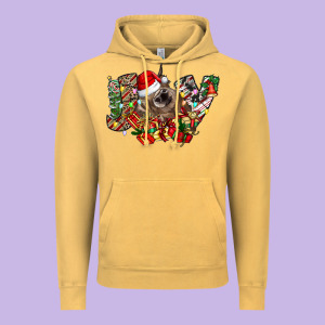 Christmas Joy Highland Cow Vintage Hoodie Designed By Cowhidedigitalart