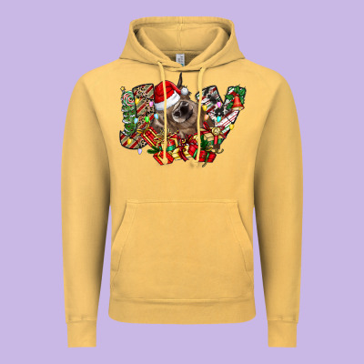 Christmas Joy Highland Cow Vintage Hoodie Designed By Cowhidedigitalart
