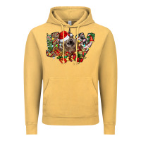 Vintage Mustard christmas joy highland cow Vintage Hoodie - CowhideDigitalArt