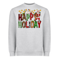 Heather Grey happy holiday christmas Heavyweight Sweatshirt - FaDigitalArtStudio