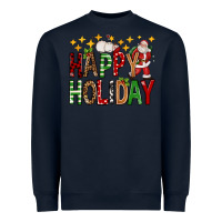 Navy happy holiday christmas Heavyweight Sweatshirt - FaDigitalArtStudio