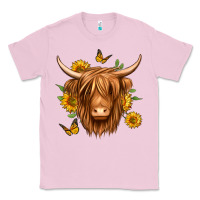 Bubblegum Pink sunflowers long haired cow Classic Tee - Jasminsmagicworld
