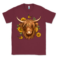 Burgundy sunflowers long haired cow Classic Tee - Jasminsmagicworld