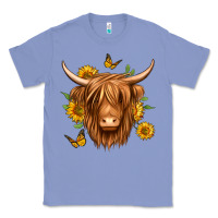 Colony Blue sunflowers long haired cow Classic Tee - Jasminsmagicworld