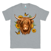 Heather Grey sunflowers long haired cow Classic Tee - Jasminsmagicworld