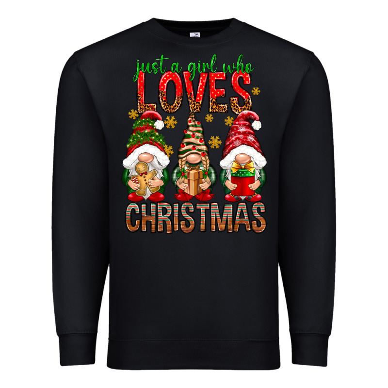 Just A Girl Who Loves Christmas Premium Sweatshirt by NancyCooperArtShop | Teevron