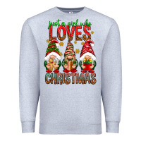 Heather Grey Just a girl who loves Christmas Premium Sweatshirt - NancyCooperArtShop