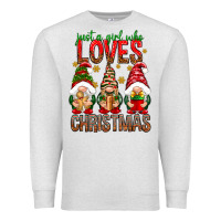 Oatmeal Heather Just a girl who loves Christmas Premium Sweatshirt - NancyCooperArtShop