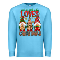 Ocean Blue Just a girl who loves Christmas Premium Sweatshirt - NancyCooperArtShop