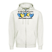 Oatmeal Heather it's okay to be little extra down syndrome awarene Zipper Hoodie - MaliasSmallBusiness
