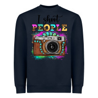 Navy i shoot people tie dye gemstone vintage camera Heavyweight Sweatshirt - FaDigitalArtStudio