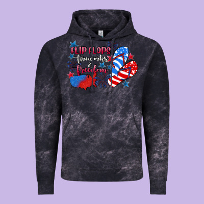 Flip Flops Fireworks & Freedom 4th Of July Vintage Hoodie Designed By Cowgirlartshop