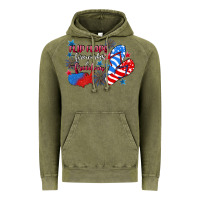 Vintage Olive Flip flops fireworks & freedom 4th of july Vintage Hoodie - CowGirlArtShop