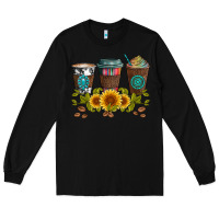 Black coffee group and sunflowers Long Sleeve Tee - Artiststas