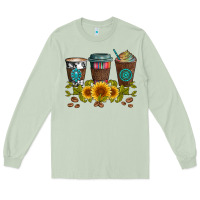 Matcha coffee group and sunflowers Long Sleeve Tee - Artiststas