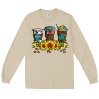 Mushroom coffee group and sunflowers Long Sleeve Tee - Artiststas