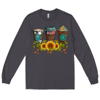 Smoke coffee group and sunflowers Long Sleeve Tee - Artiststas