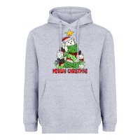 Heather Grey meowy christmas cat tree Heavyweight Hoodie - MaliasSmallBusiness