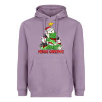 Lavender meowy christmas cat tree Heavyweight Hoodie - MaliasSmallBusiness