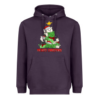 Plum meowy christmas cat tree Heavyweight Hoodie - MaliasSmallBusiness