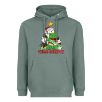 Sage meowy christmas cat tree Heavyweight Hoodie - MaliasSmallBusiness