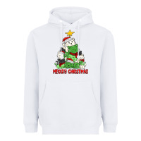White meowy christmas cat tree Heavyweight Hoodie - MaliasSmallBusiness