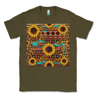 Army Green sunflower and leopard seamless pattern Classic Tee - BundleAndBundleShop