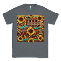 Charcoal Heather sunflower and leopard seamless pattern Classic Tee - BundleAndBundleShop